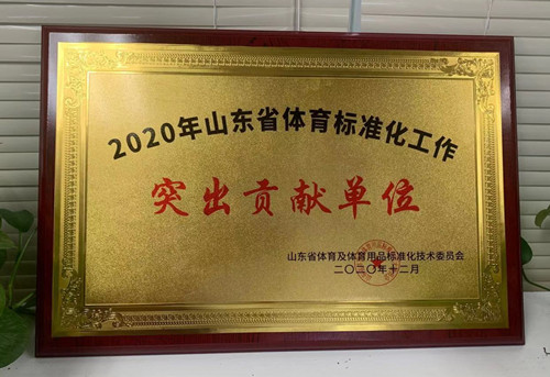 恭喜谈球吧官方网站体育荣获山东省体育及体育用品标准化技术委员会授予“突出贡献单位”荣誉称号